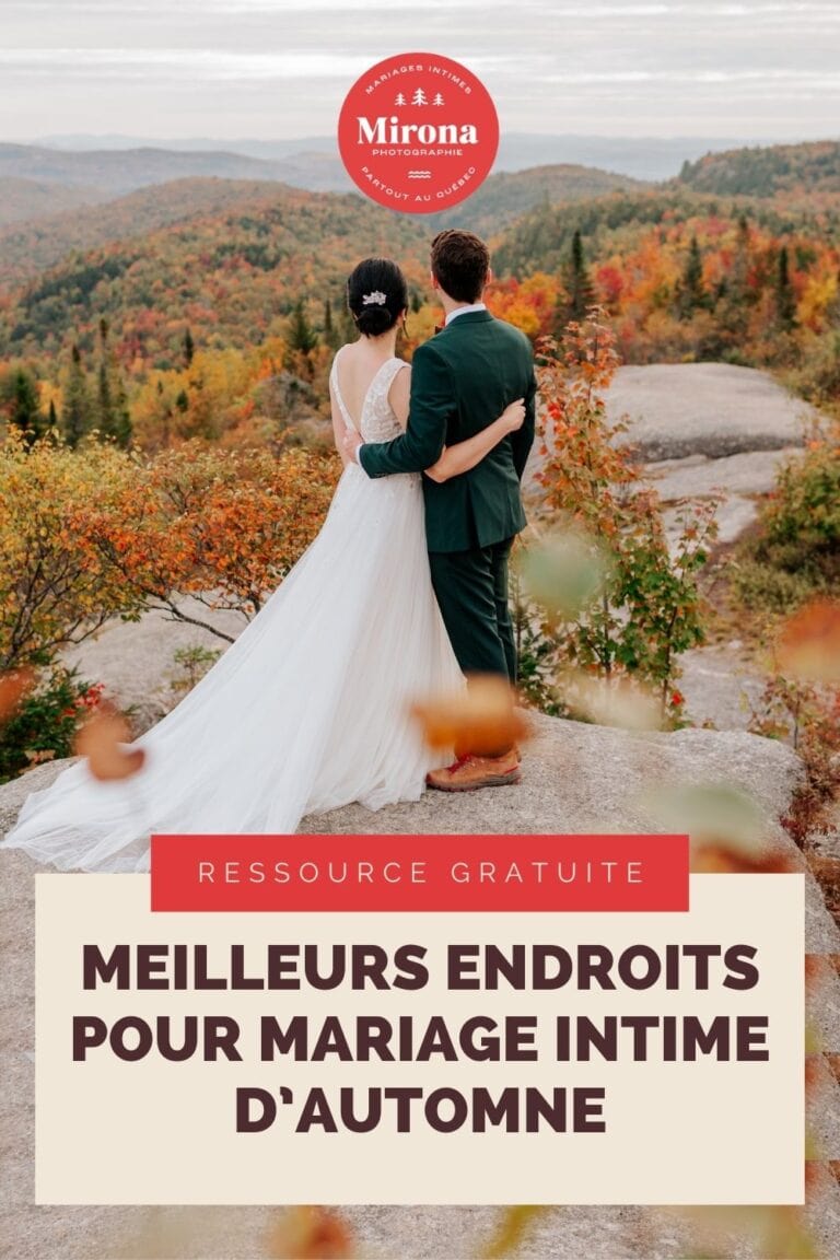 Meilleurs endroits pour un mariage intime durant les couleurs d’automne au Québec